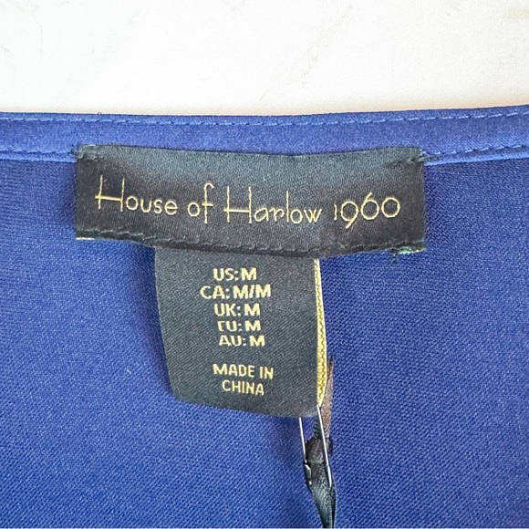 House of Harlow 1960 | Blue Satin Crop Top w Twist, M NWT - Picture 4 of 8